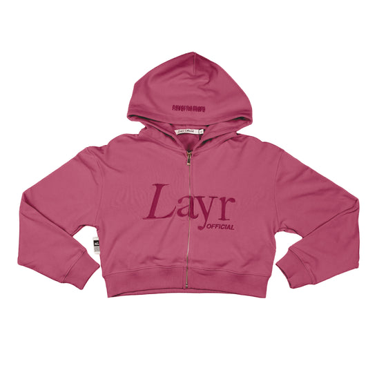 Women's Layr Official Crop Hoodie, Purple - Layr Official