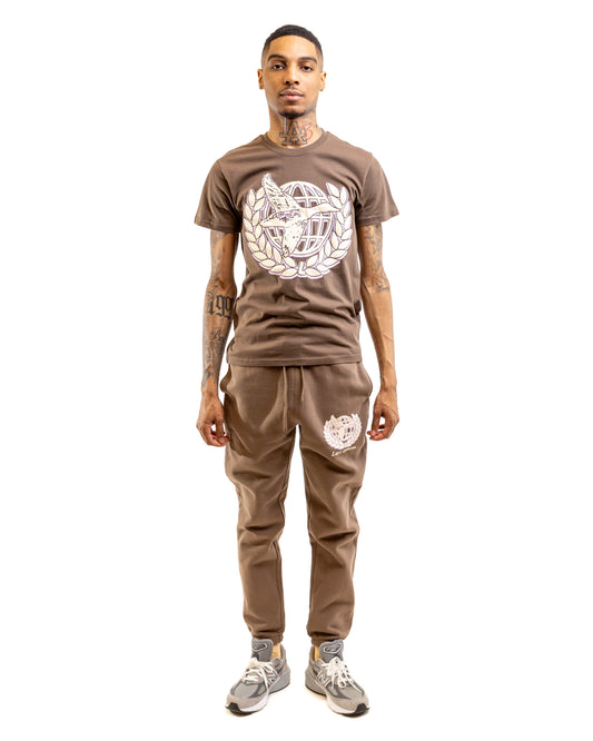 Layr Official Global Duck Puff Print Jogger Walnut