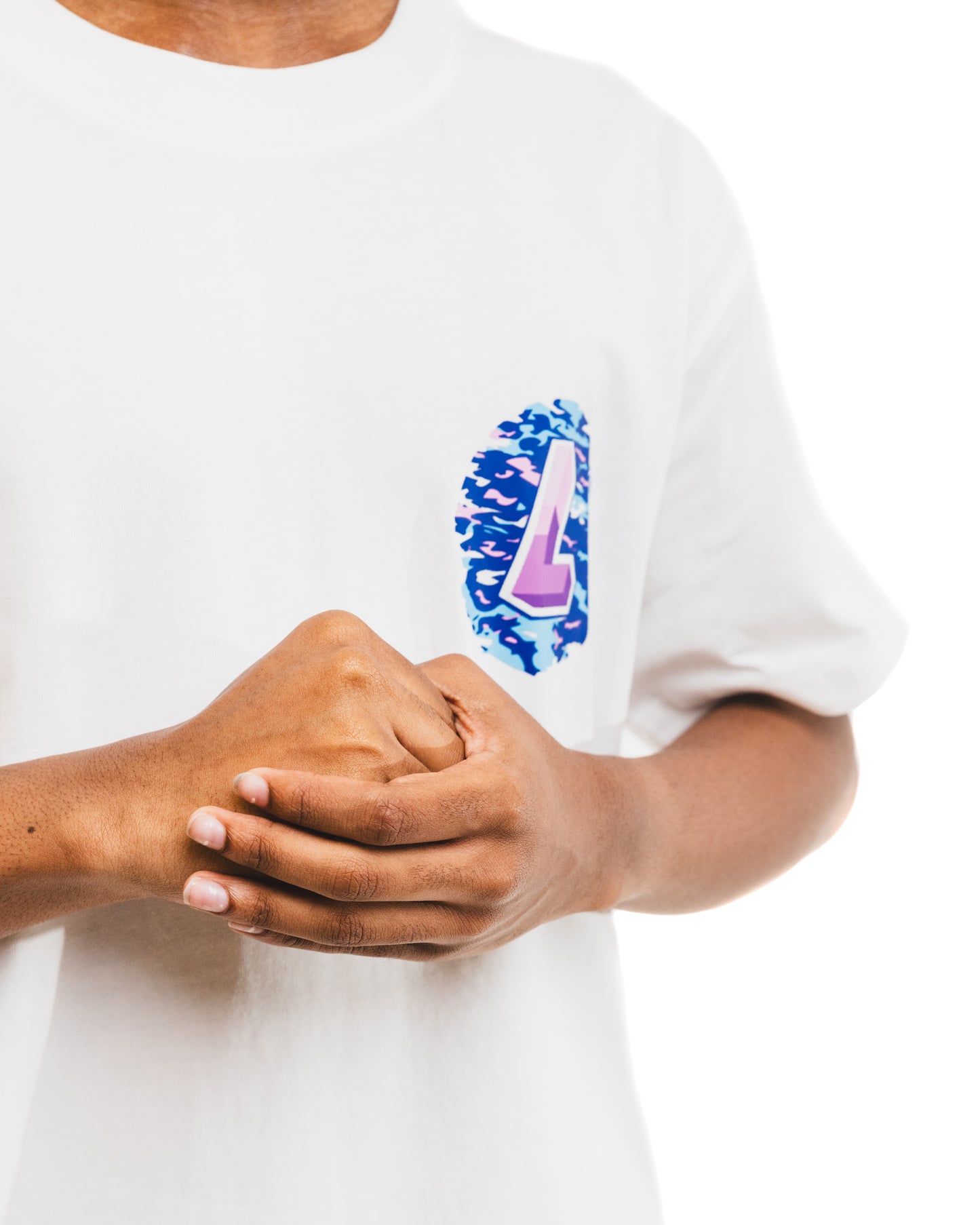 Wave Tech Side Script Tee, White