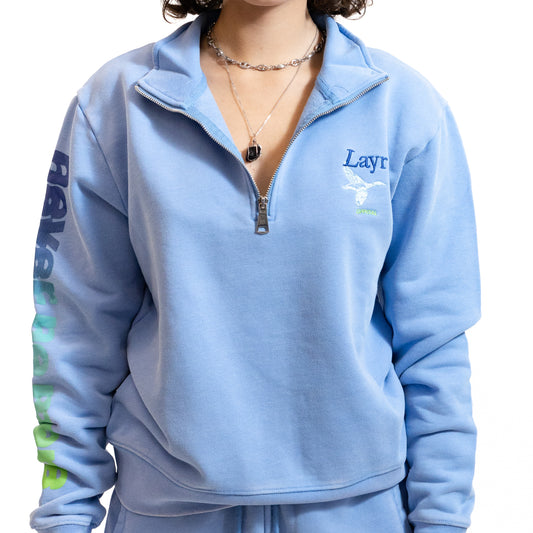 N2M Quarter Zip Crew Acid Blue/Green-Blue - Layr Official