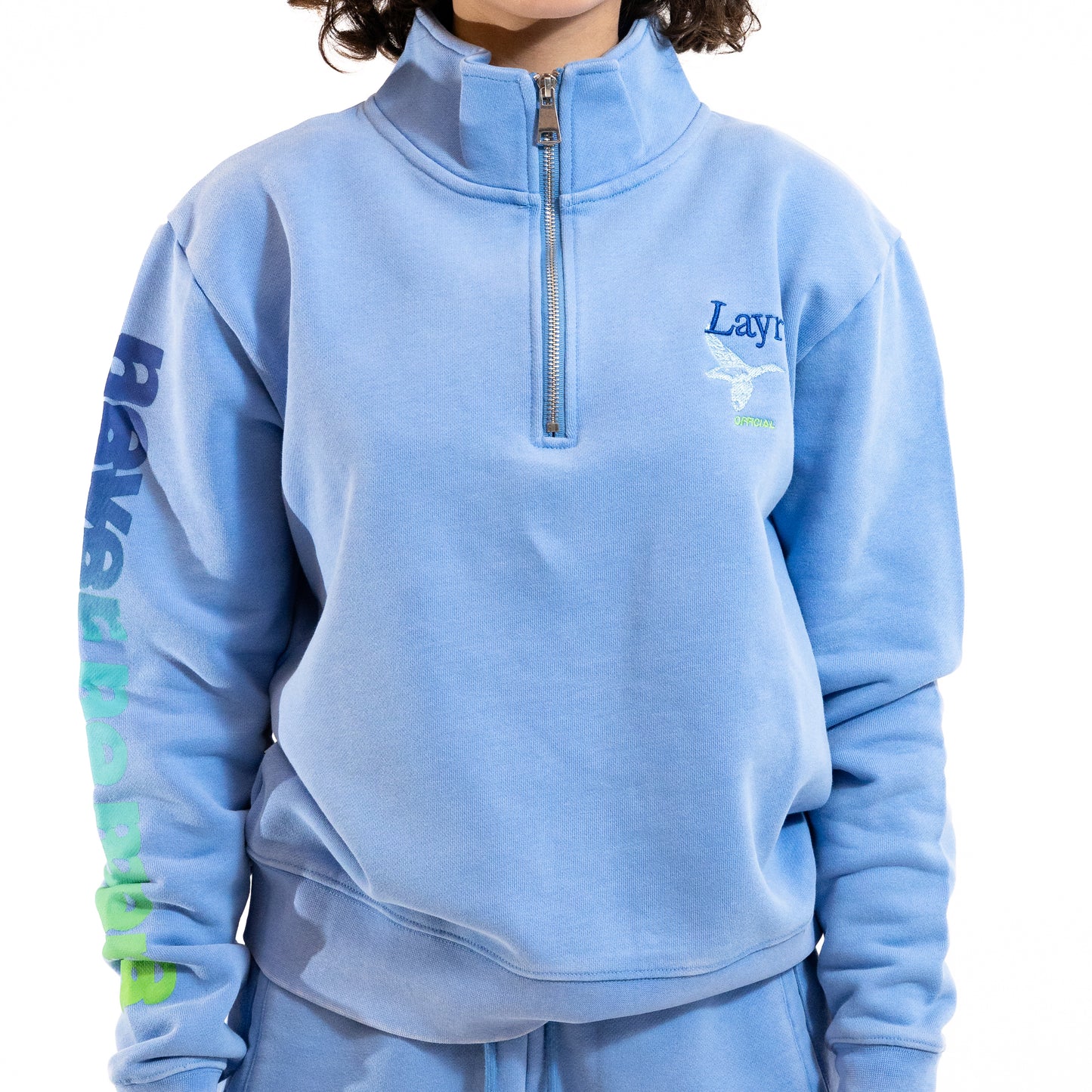 N2M Quarter Zip Crew, Acid Blue/Green-Blue - Layr Official