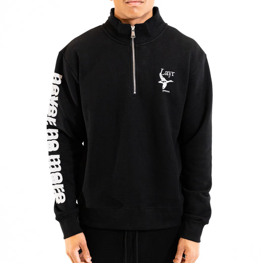N2M Quarter Zip Crew, Black/Reflective - Layr Official