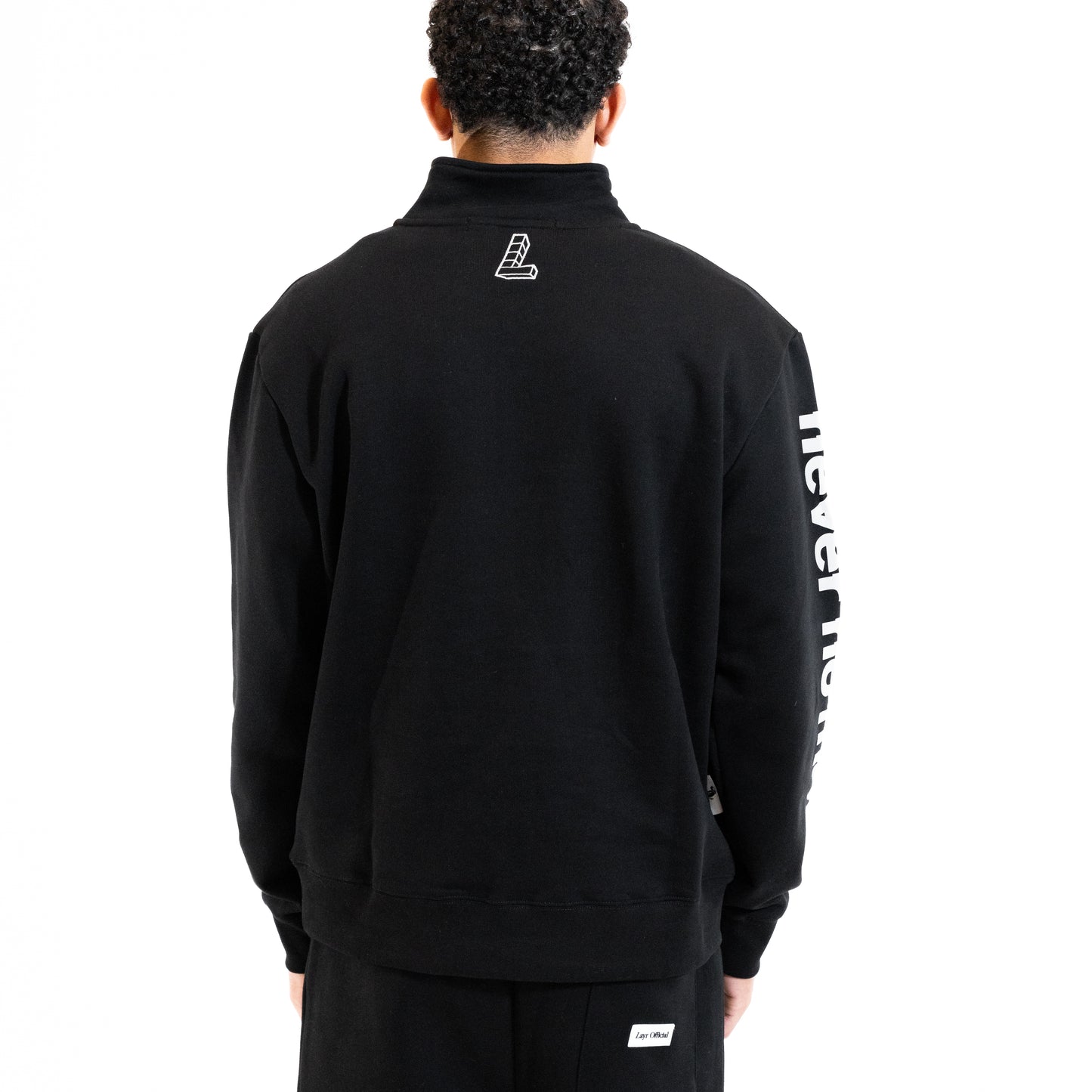 N2M Quarter Zip Crew, Black/Reflective - Layr Official