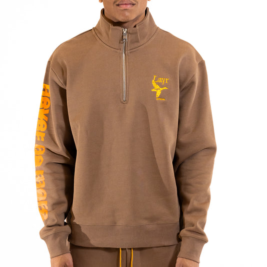 N2M Quarter Zip Crew, Brown/Orange - Layr Official