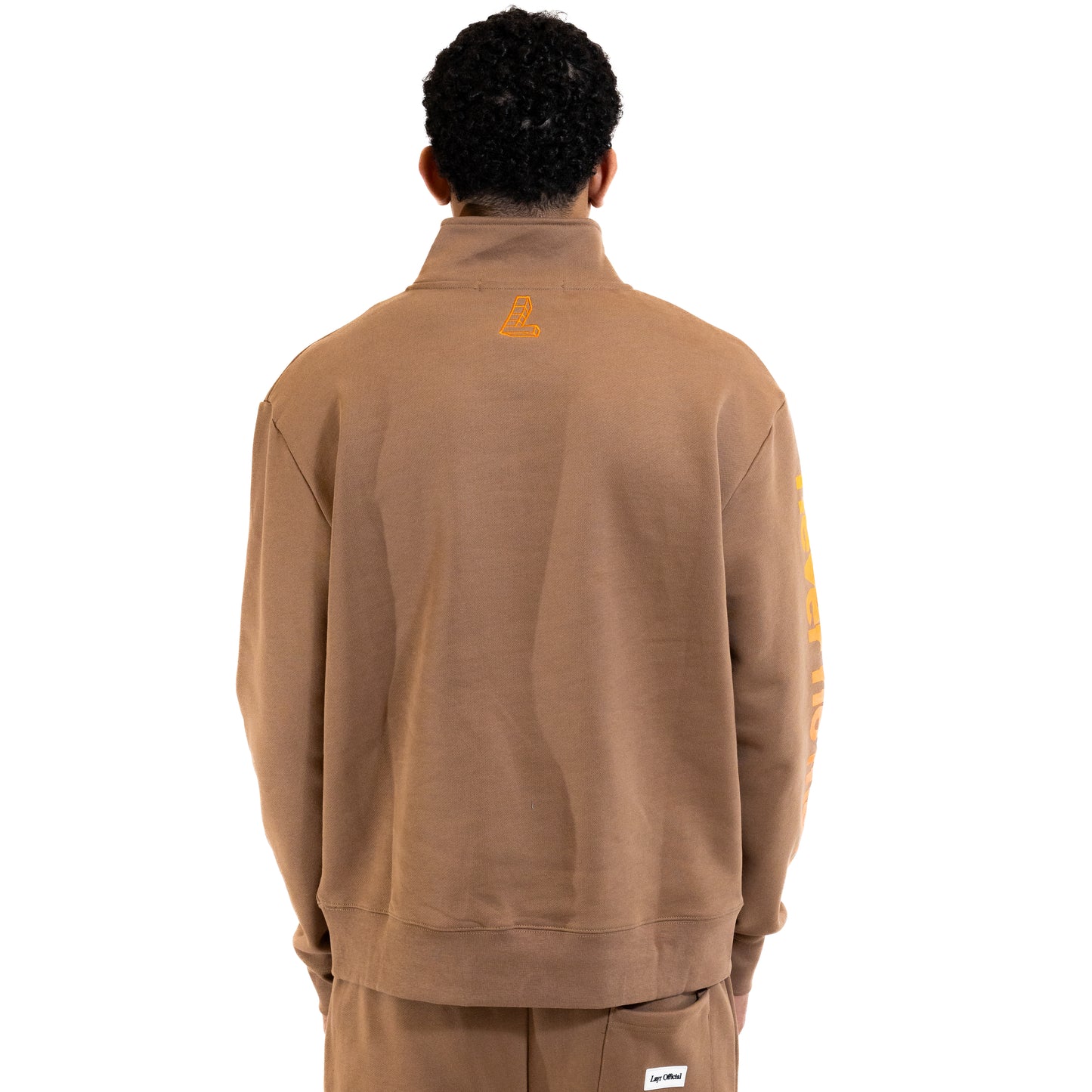 N2M Quarter Zip Crew, Brown/Orange - Layr Official