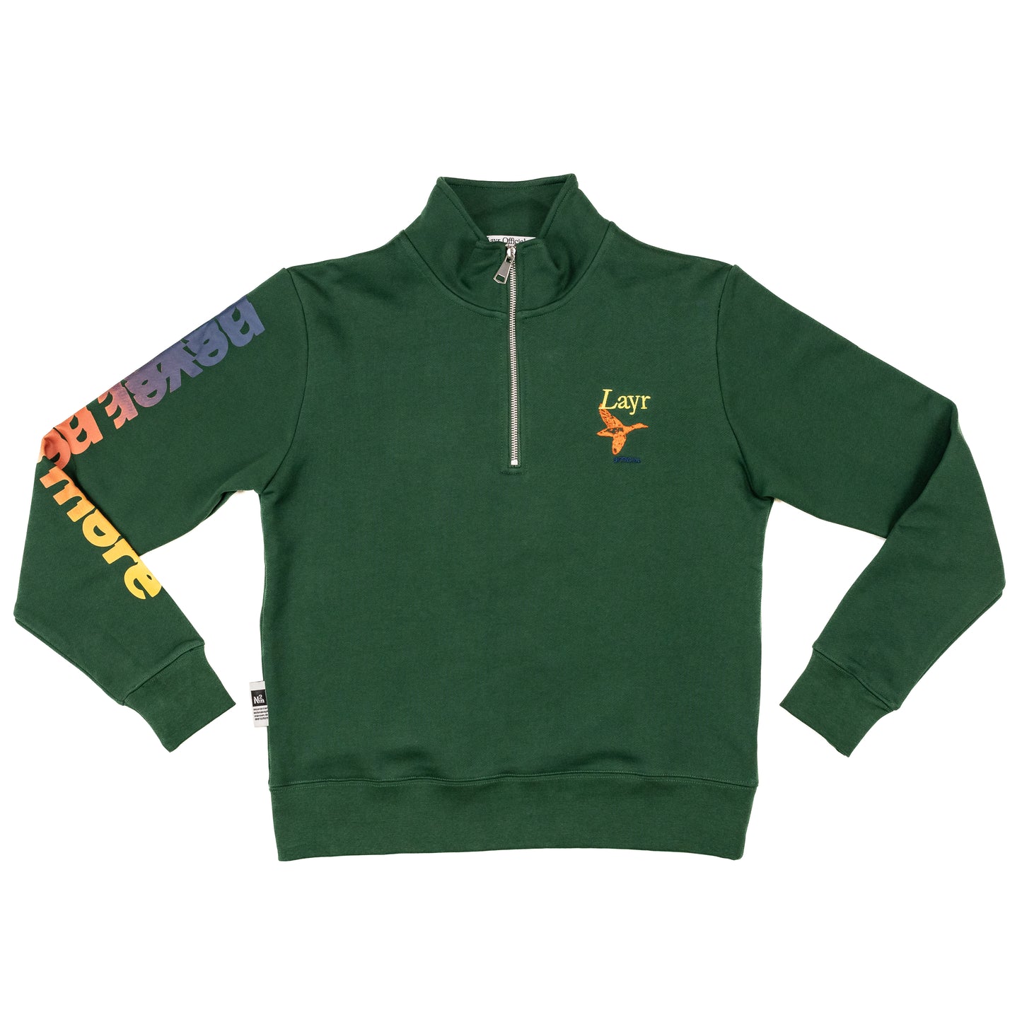 N2M Quarter Zip Crew, Green/Navy-Orange-Yellow - Layr Official