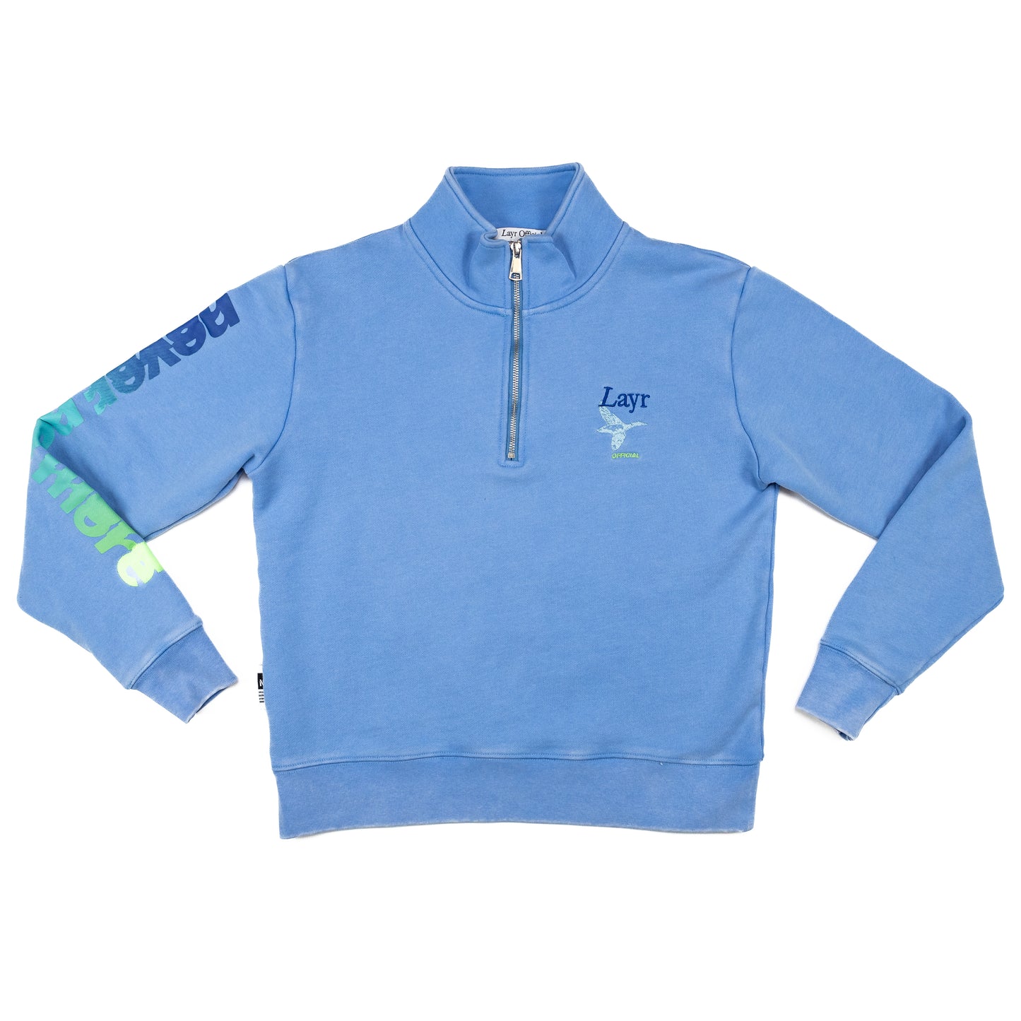 N2M Quarter Zip Crew, Acid Blue/Green-Blue - Layr Official