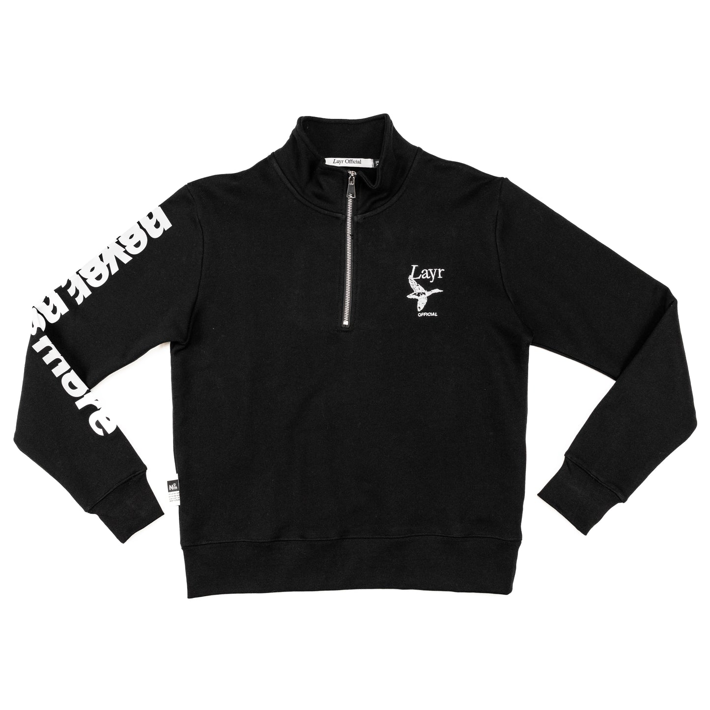 N2M Quarter Zip Crew, Black/Reflective - Layr Official