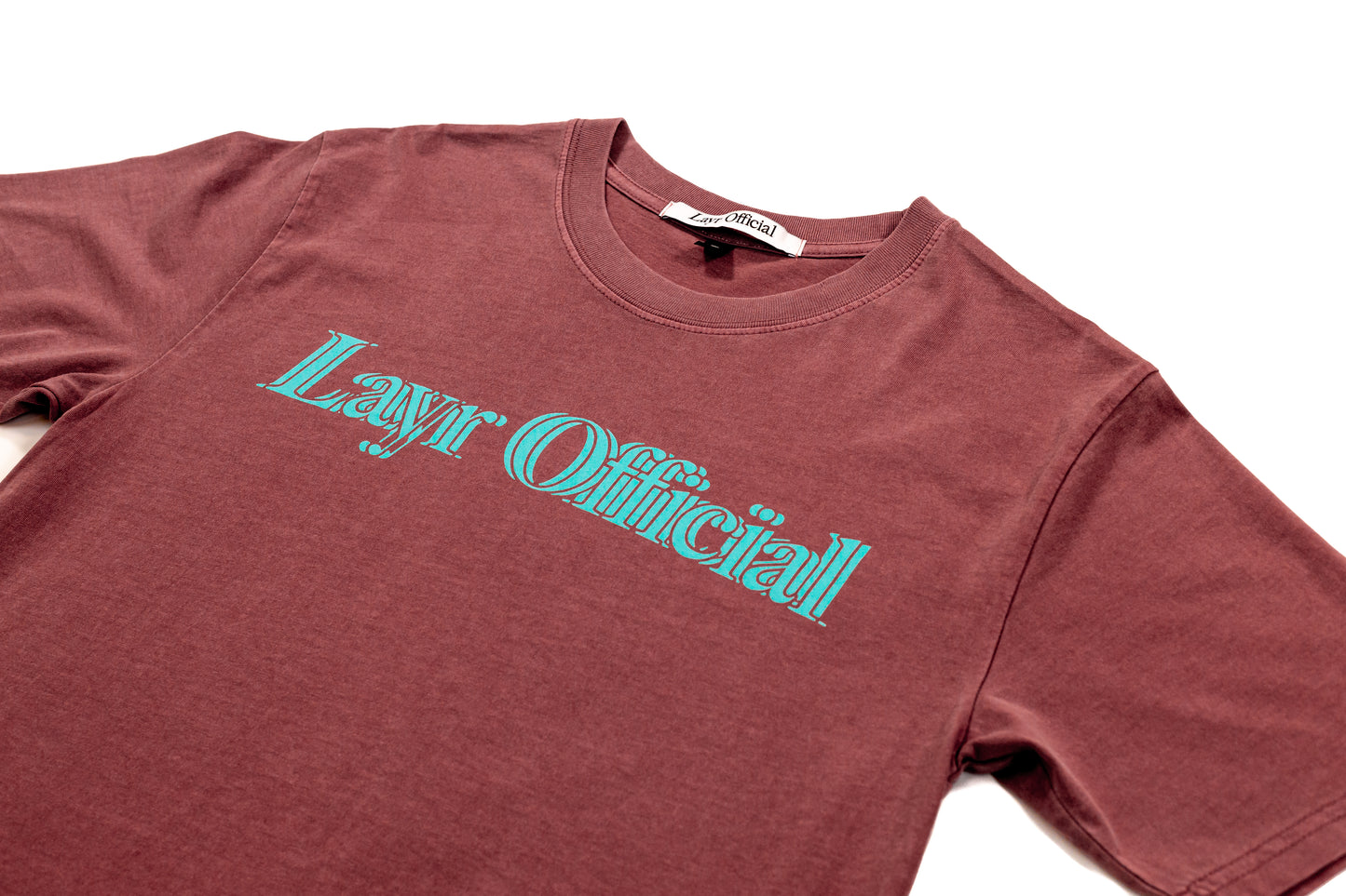 Layr Official Tripple Tee, Faded Wine/Cyan - Layr Official