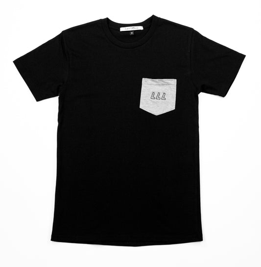 Logo Box Pocket Tee, Black/Grey - Layr Official