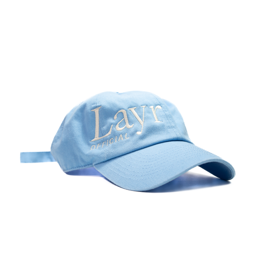 Layr Official Script Dad Cap, Sky Blue - Layr Official