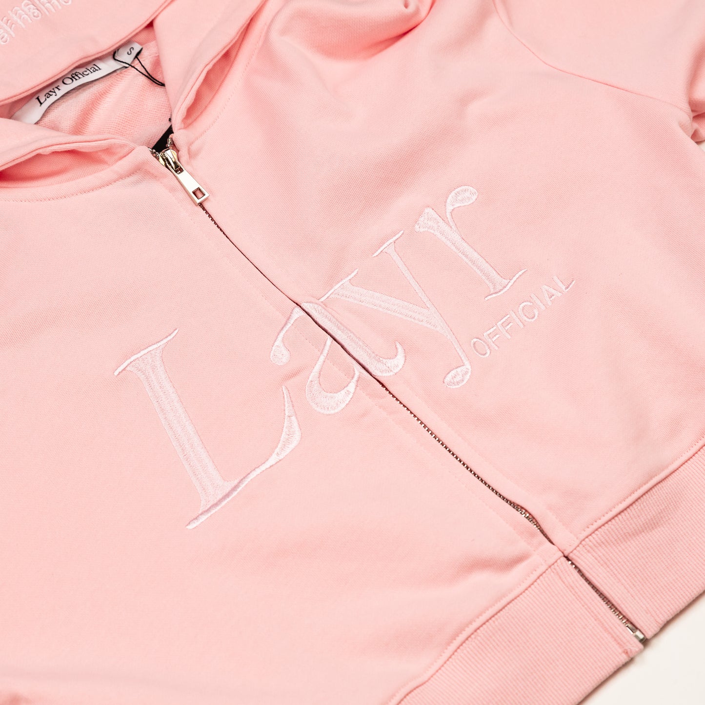 Womens  Layr Official Crop Hoodie, Pink - Layr Official