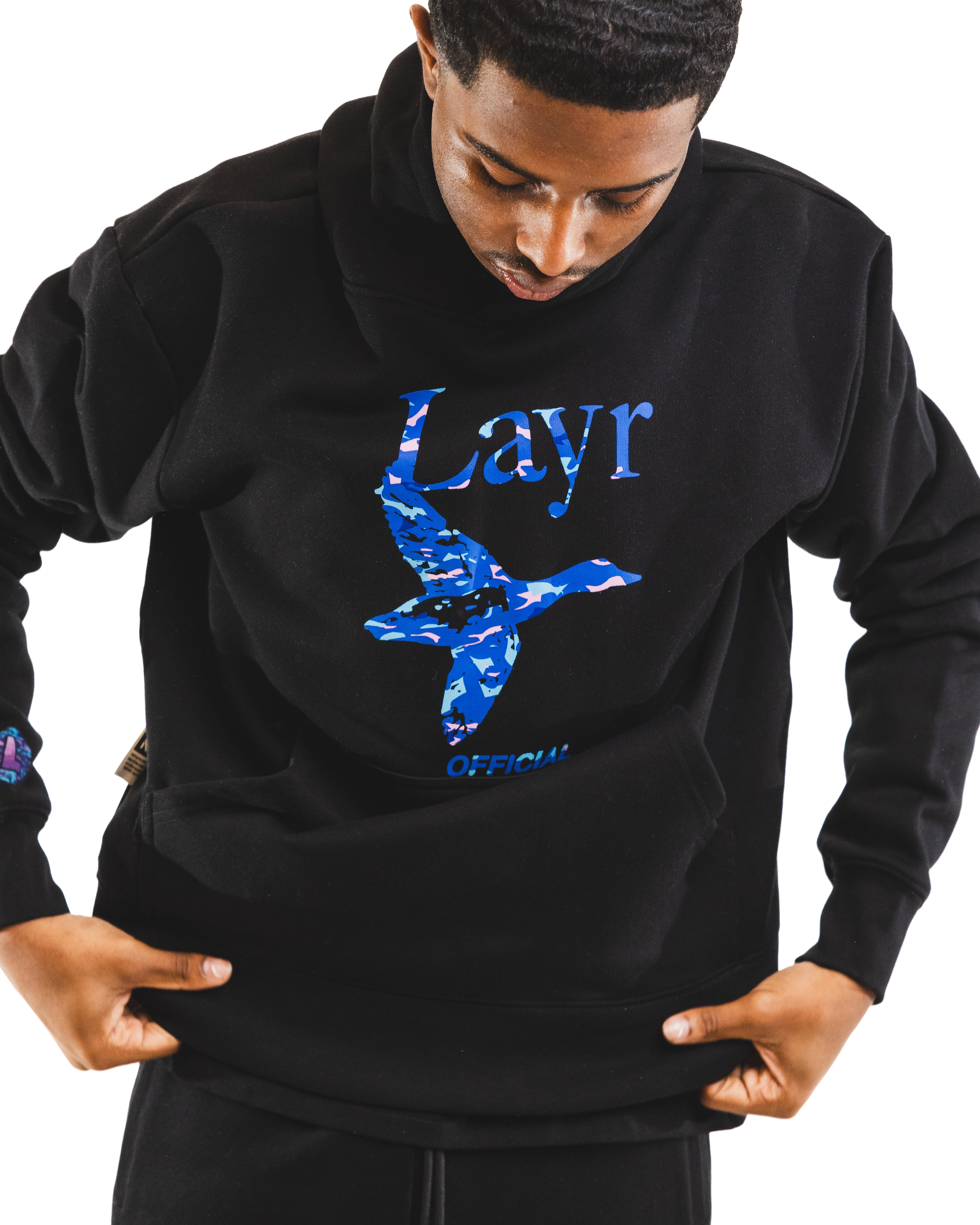 Wave Tech Flying Duck Pullover Hoodie, Black | Layr Official