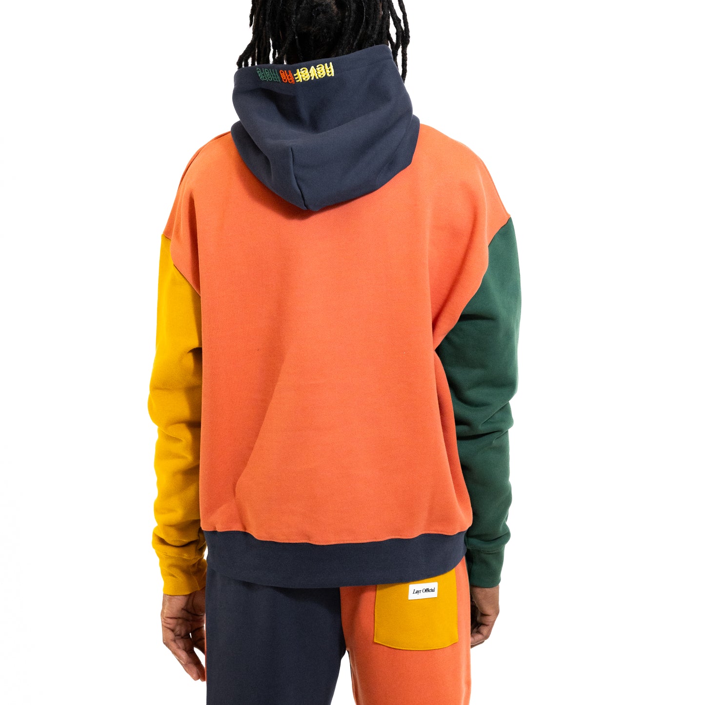 Multi-Panel Hoodie, Rust/Mustard-Navy-Green - Layr Official