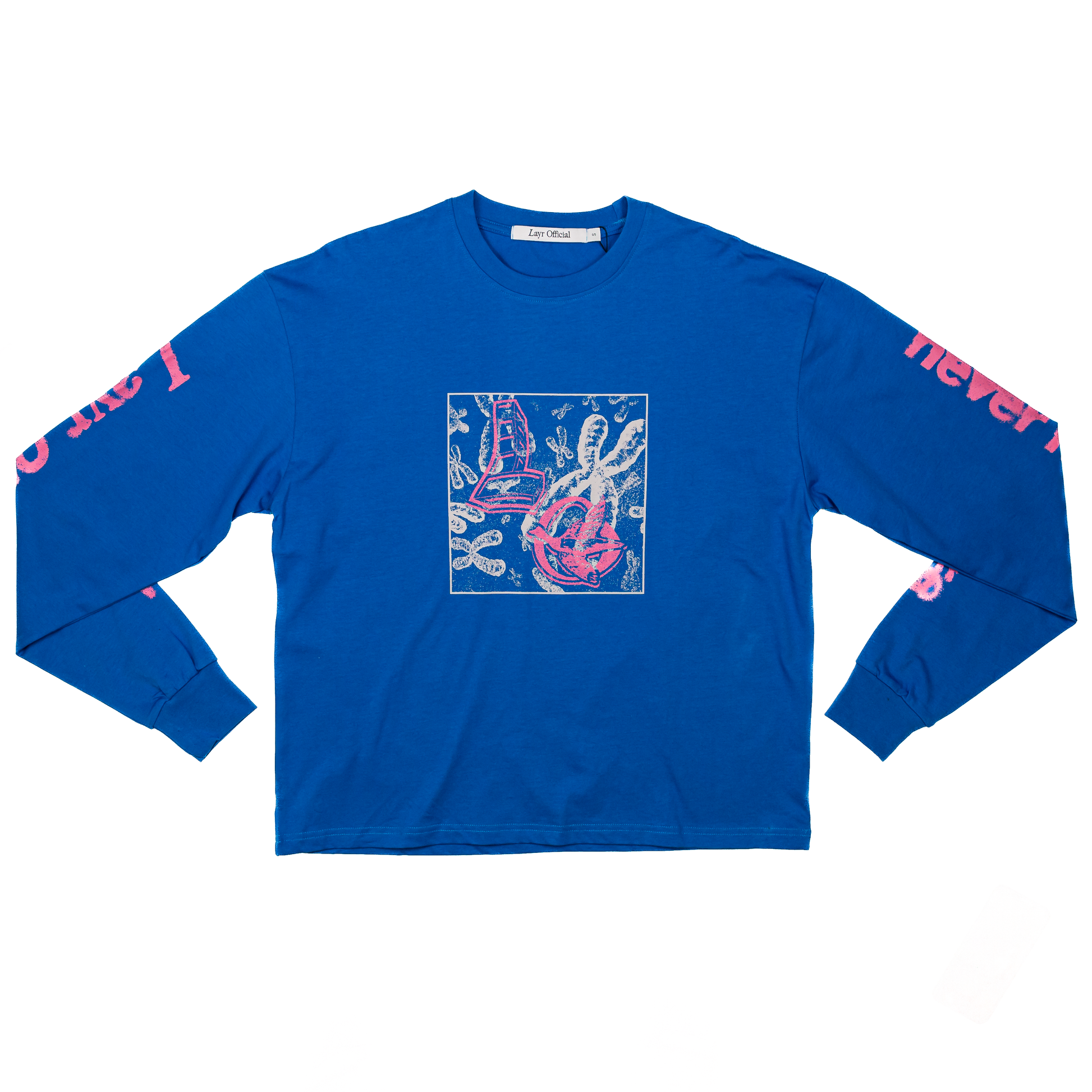 Chromosome Long Sleeve Tee, Washed Blue - Layr Official