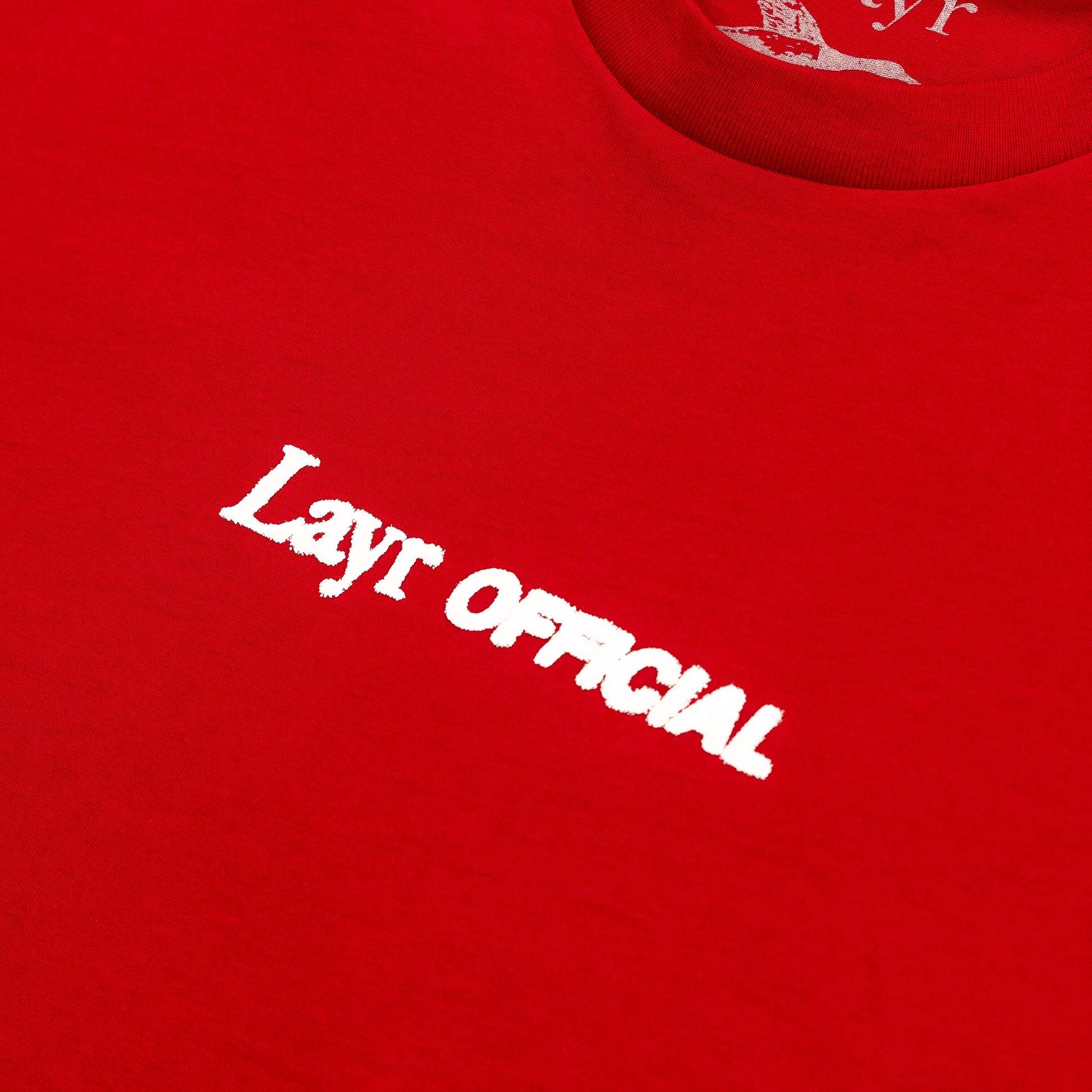New LO Puff Tee, Red/White - Layr Official