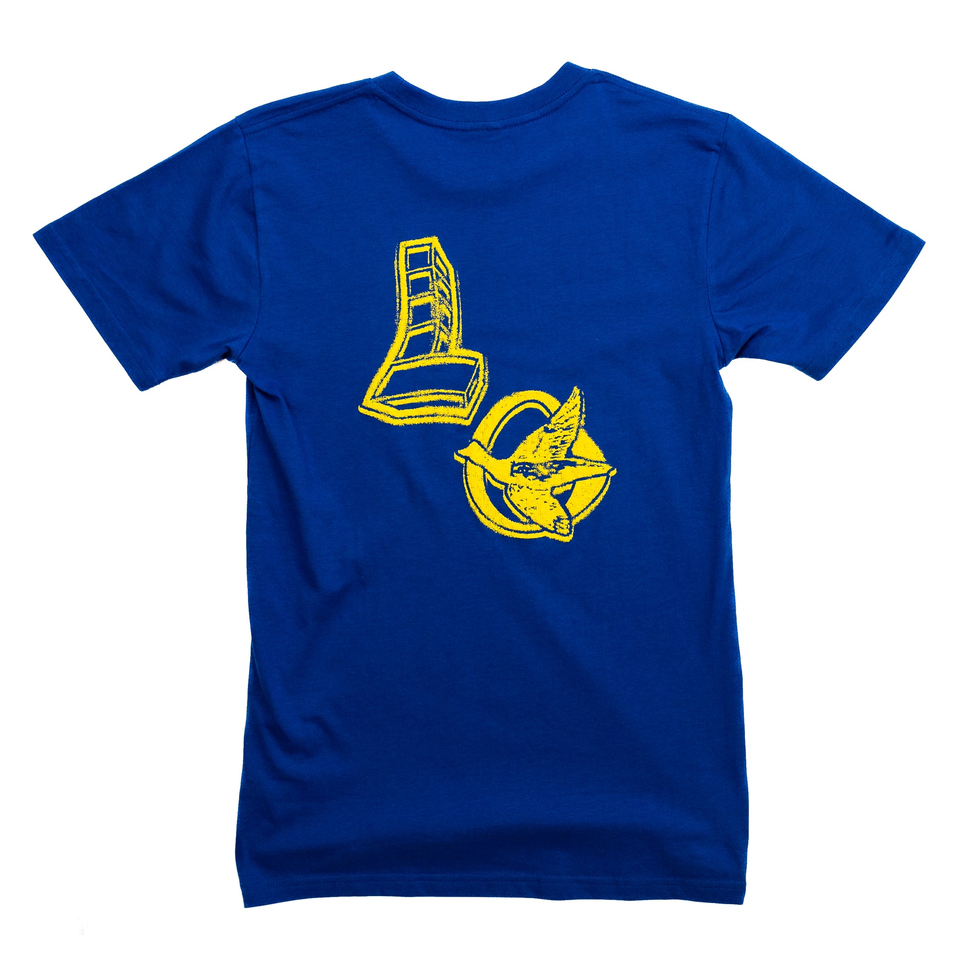 New LO Puff Tee, Royal Blue/Yellow - Layr Official