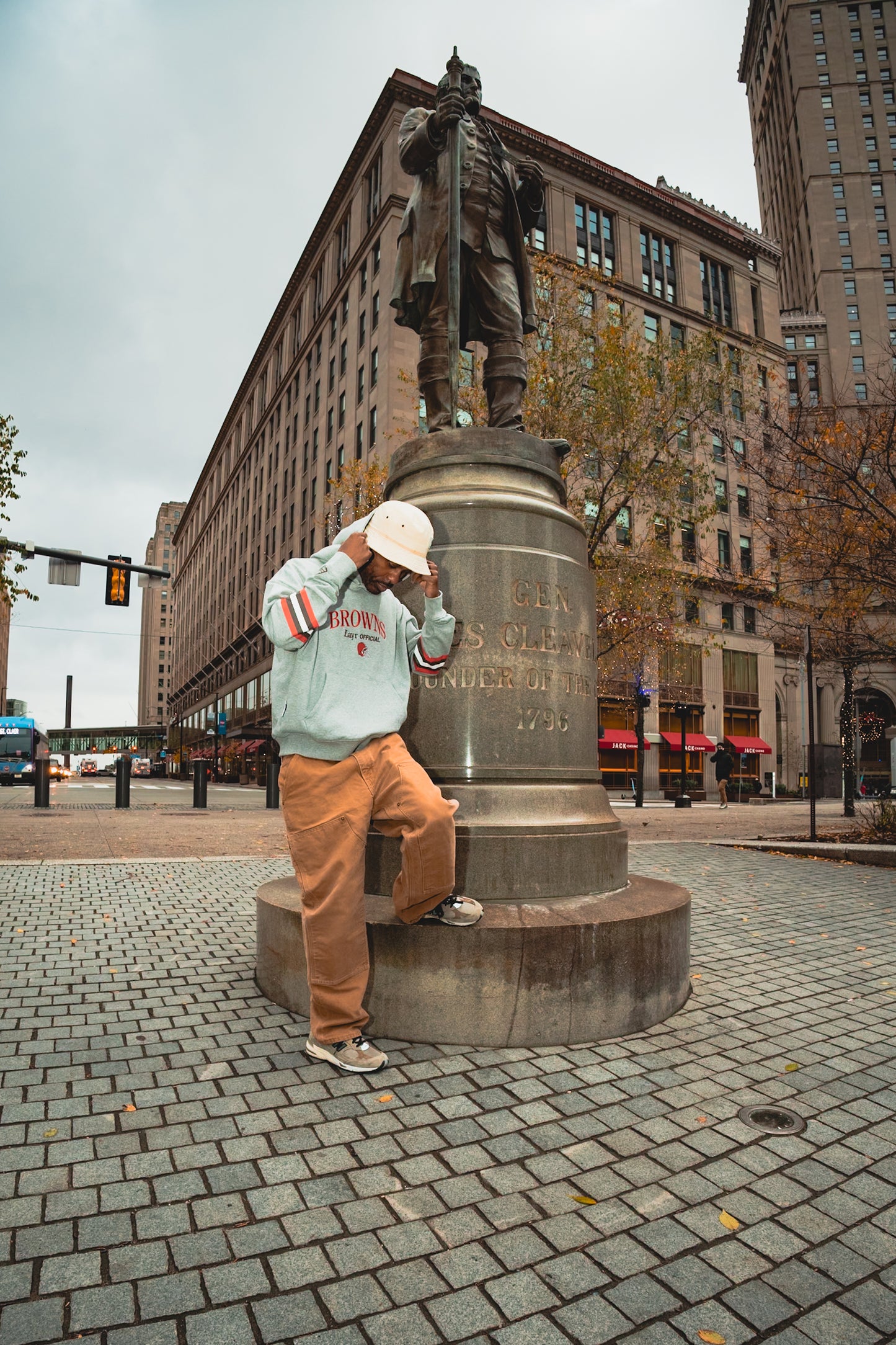 Layr Official x Browns Striped Helmet Hoodie