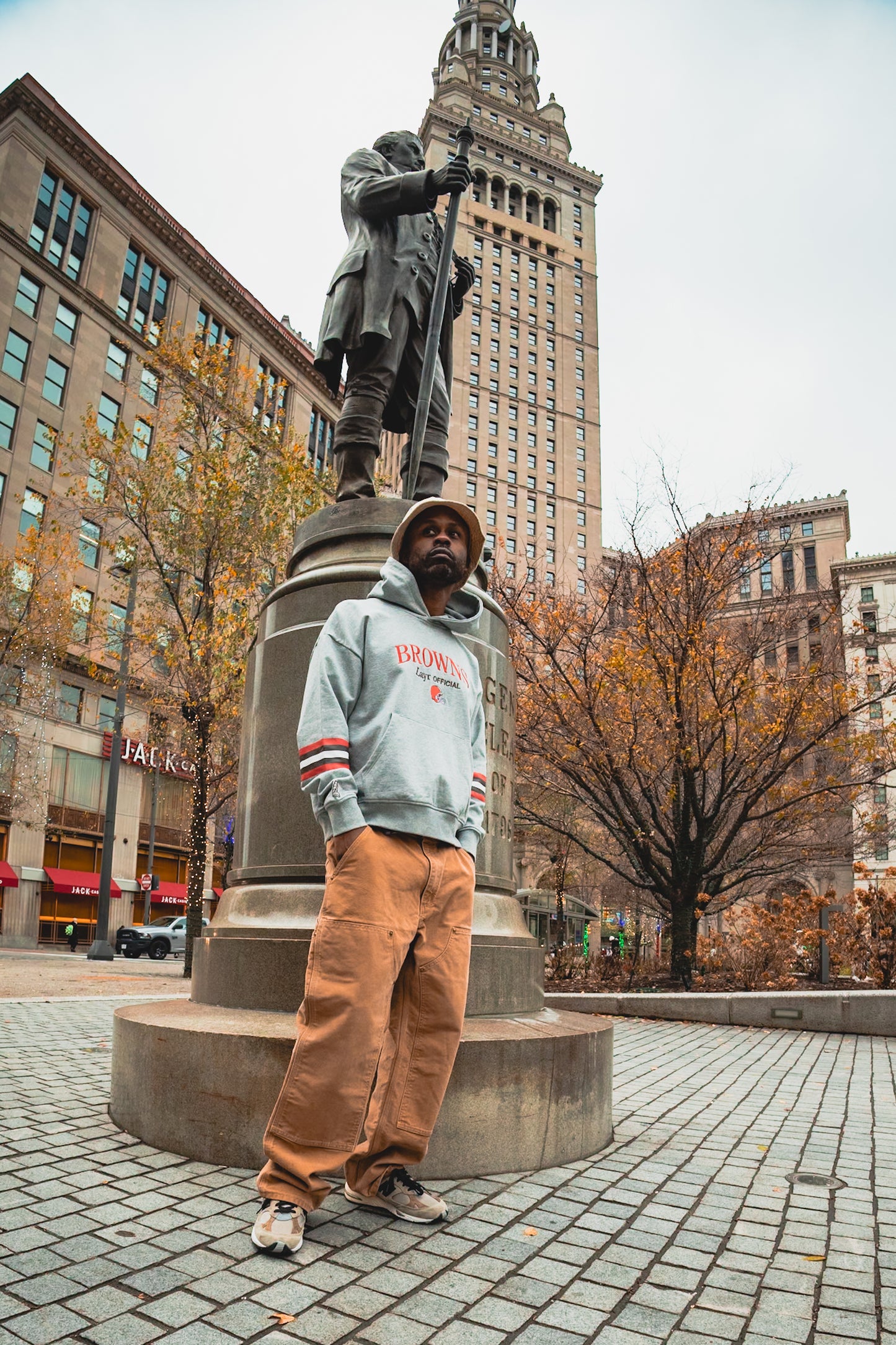 Layr Official x Browns Striped Helmet Hoodie