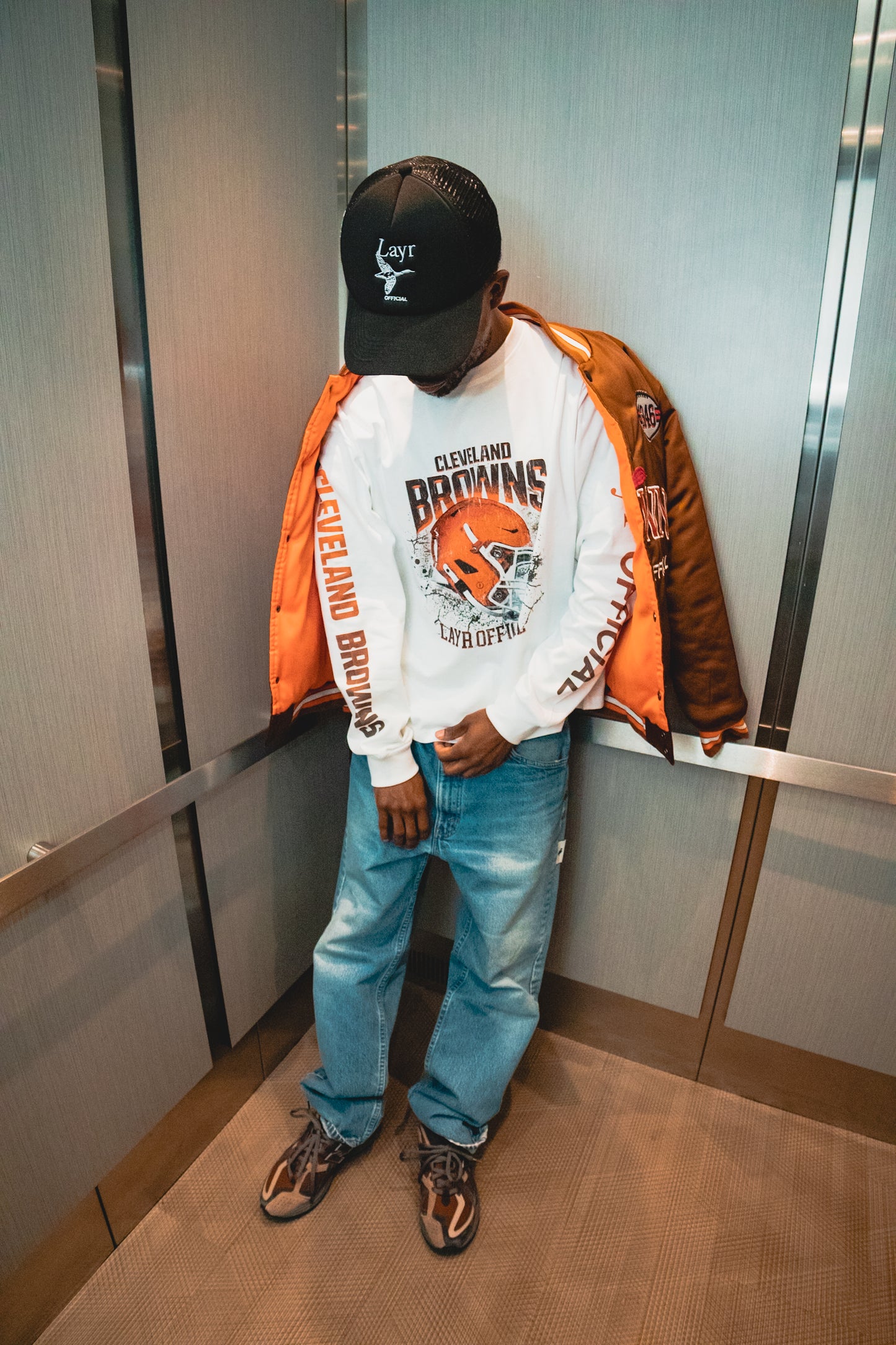 Layr Official x Browns Long Sleeve Helmet Tee