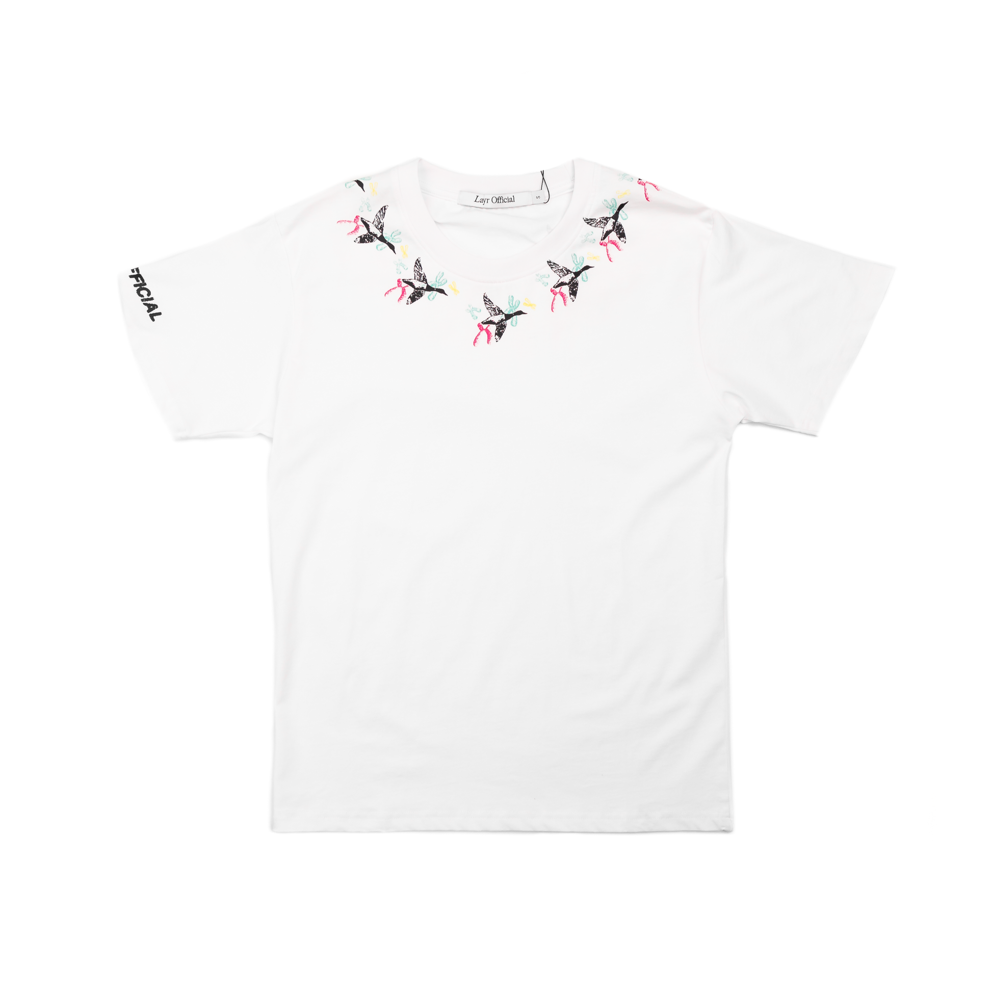 Flying Duck Neck Tee, White - Layr Official