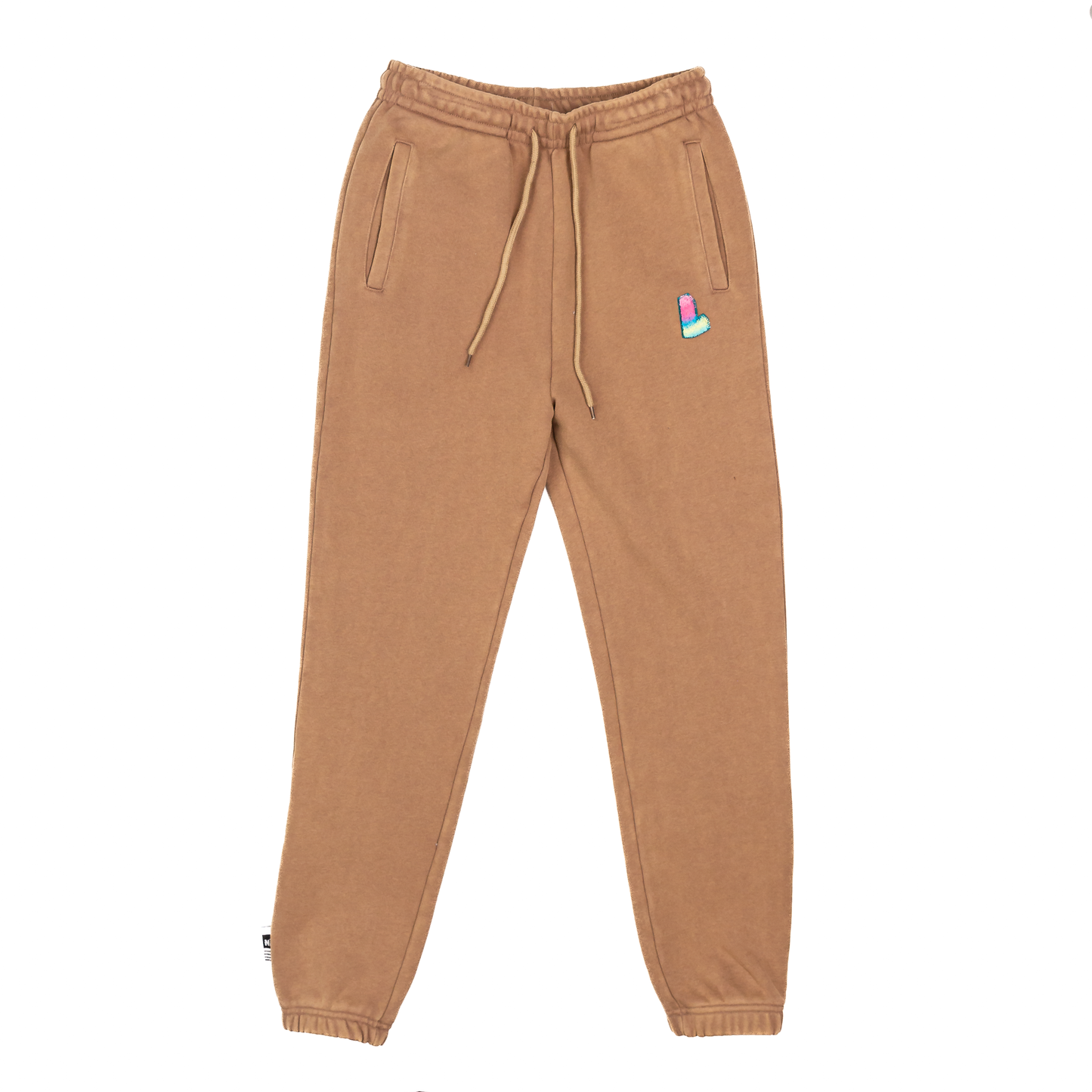 OG L Block Luxury Joggers, Washed Brown - Layr Official