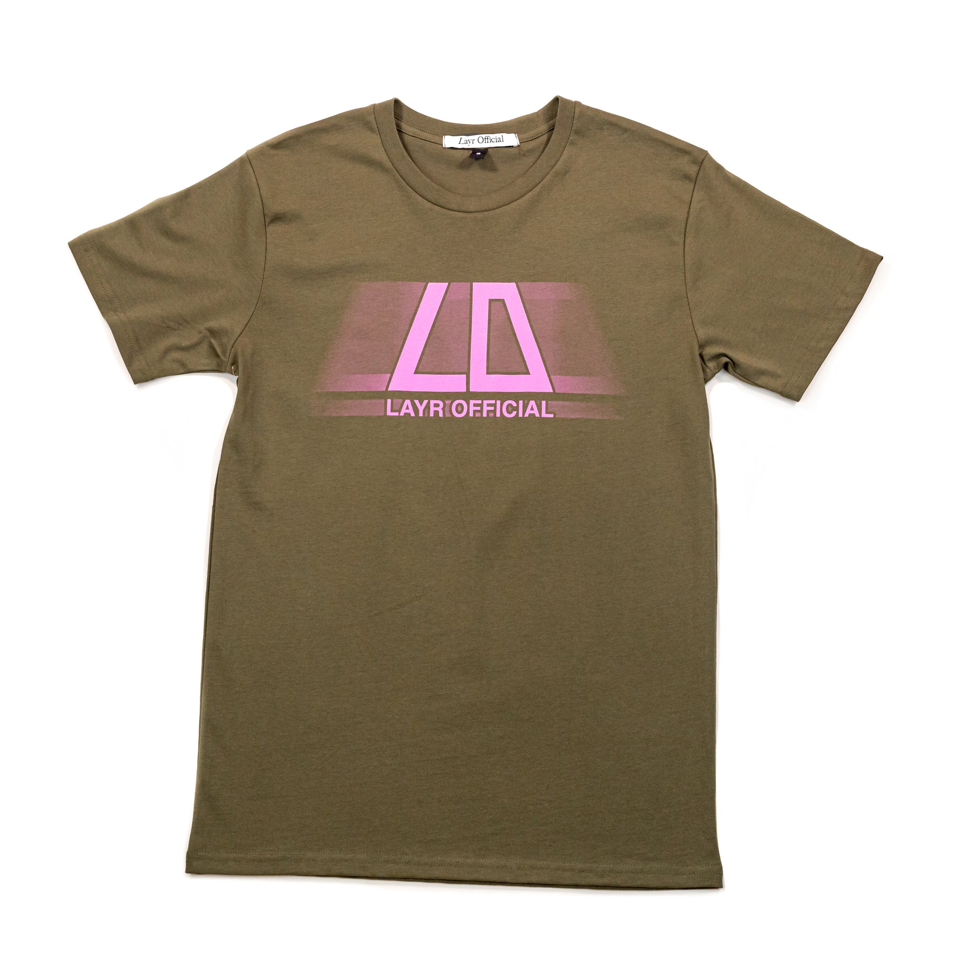 Layr Official Blur Tee, Army/Pink - Layr Official