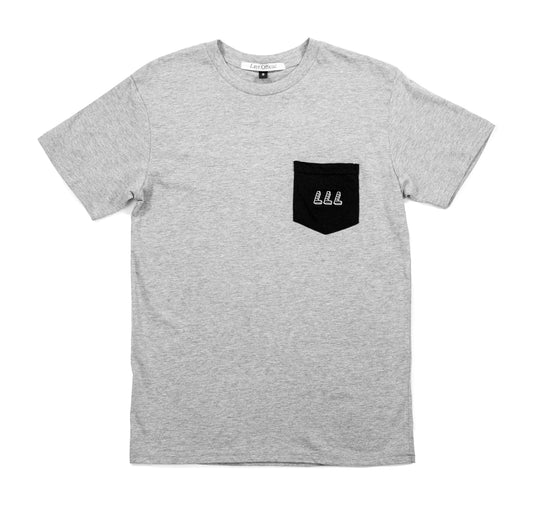 Logo Box Pocket Tee, Grey/Black - Layr Official